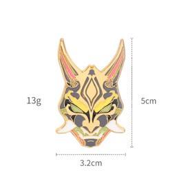 Genshin Impact Xiao Brooch Pin - Xiao Characters Cosplay Enamel Brooch Lapel Pin - Gift for Fans, Women and Girls (XIAOFACE)
