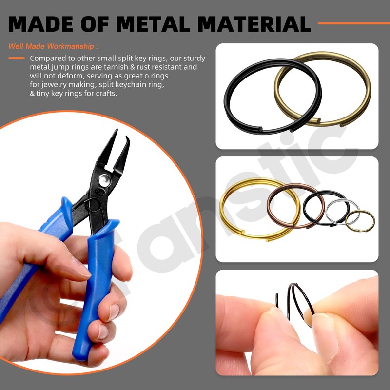 Tanstic 2500Pcs Double Jump Rings Split Jump Ring Double Closed