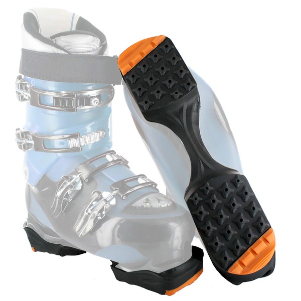 Yaktrax SkiTrax Ski Boot Tracks Traction and Protection Cleats (1 Pair), Small , Black/Orange