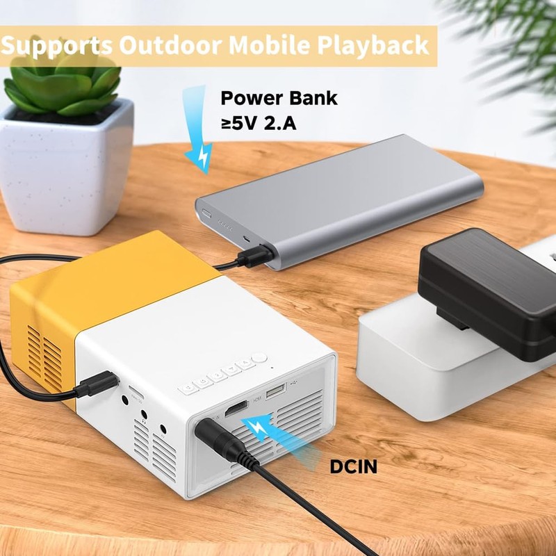 Mini Projector, Portable Phone Projector 1080P Full HD Support, Mini