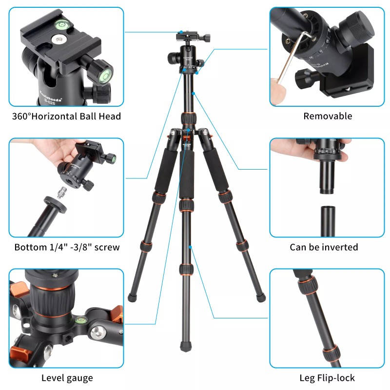 Koolehaoda Portable Camera Tripod Travel Mini Tripod Tabletop Tripod for