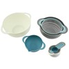 MiHerom Plastic Nesting Bowls Set with Mixing Bowls,Colanders,4 Measuring Cups,Sifter