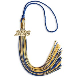 Endea Graduation Mixed Double Color Tassel with Gold Date Drop (Royal Blue/Gold, 2026)