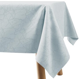Filumi Tablecloth 140 x 260 cm Silver Washable for Indoor Outdoor Marble Pattern Manil