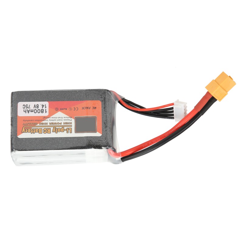 14.8V 1800mAh 4S 75C Lipo Battery Pack with XT60 Plug