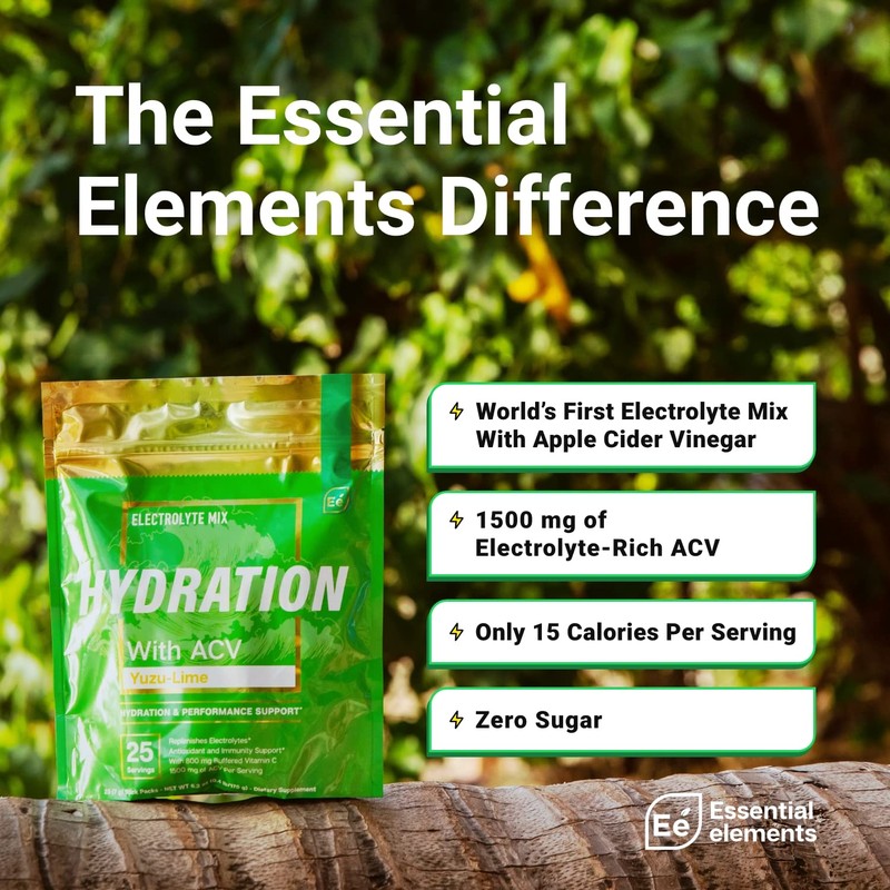 Essential Elements Hydration Packets - Yuzu Lime Pack - Sugar
