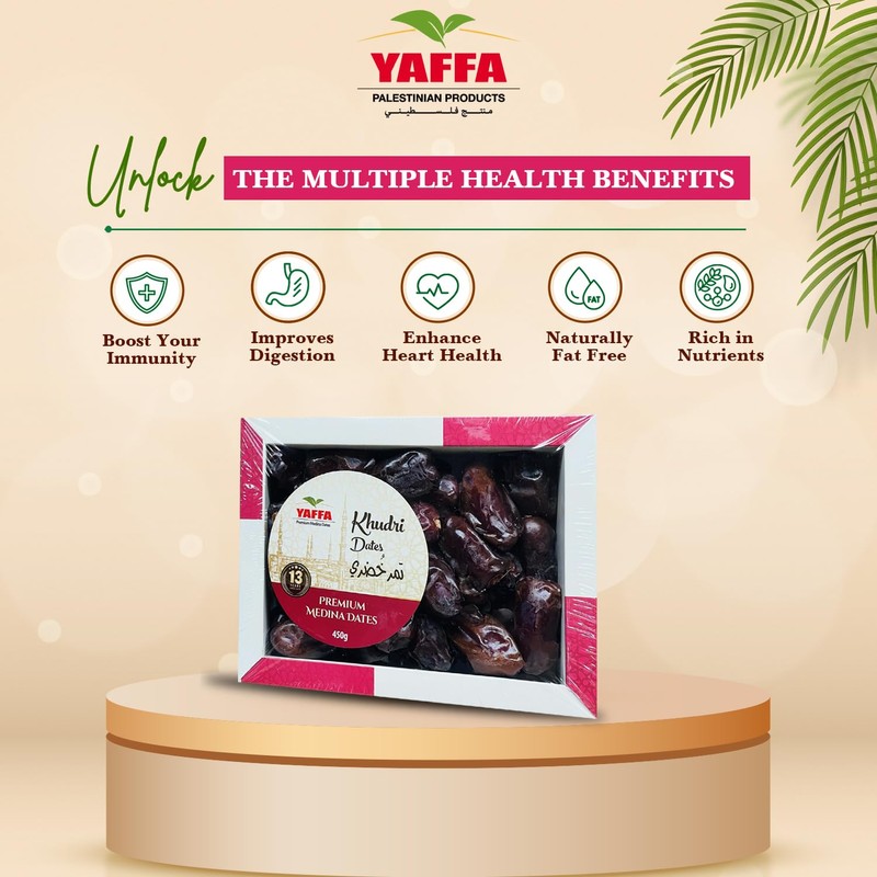 Yaffa Delicious Khudri Dates 450g– Hand Picked Madina Dates –