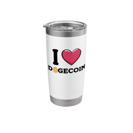 I Love Dogecoin Cryptocurrency Doge Crypto Stainless Steel Insulated Tumbler