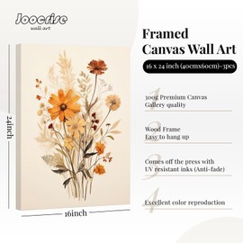 Botanical Floral Wall Art Set of 3 Vintage Wildflower Canvas Wall Decor Watercolor Rustic Farmhouse Wall Art Aesthetic Botanical Pictures Vintage Floral Prints for Bedroom 16x24 Inch Ready to Hang