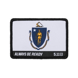 5.11 Tactical Massachusetts Flag Patch, Hook Backing, Laser-Cut Size, Easy Attachment, Multi, 1 SZ, Style 81217