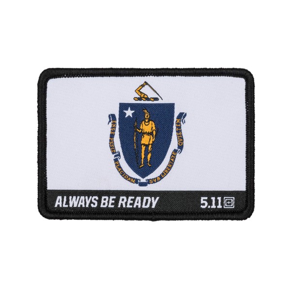 5.11 Tactical Massachusetts Flag Patch, Hook Backing, Laser-Cut Size, Easy