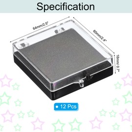 PATIKIL 12 Pcs Lapel Pin Box, 2.5x2.4x0.7 Inch Plastic Clear Brooch Storage Boxes Jewelry Gift Display Container with Sponge for Badge Pin Gemstone Show Case