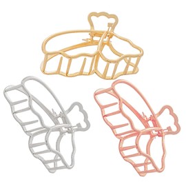 Baluue Chic Butterfly Claw Clips Set 3pcs Women's Hair Accessories for Parties Banquets Daily Styling