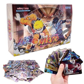 Narruto Anime Cards, 180PCS Narruto Anime Trading Cards Cartoon Rare Card Trading Card Game Collectible Cards Anime Game Card Box for Family and Party Games (36 Packs,5 Cards/Pack)