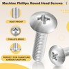 METALLIXITY Machine Screws Phillips Head(#8-32x3/4) 100Pcs, 304 Stainless Steel Round