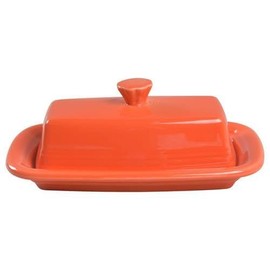 Fiesta® Covered Butter Dish XL, 8" – Durable Ceramic, Lead-Free, Dishwasher/Microwave/Oven Safe – Made in USA Dinnerware - Poppy