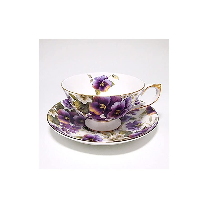 Ainsley STCL00001C Wild Pansy Tea Cup & Saucer, Approx. 7.8