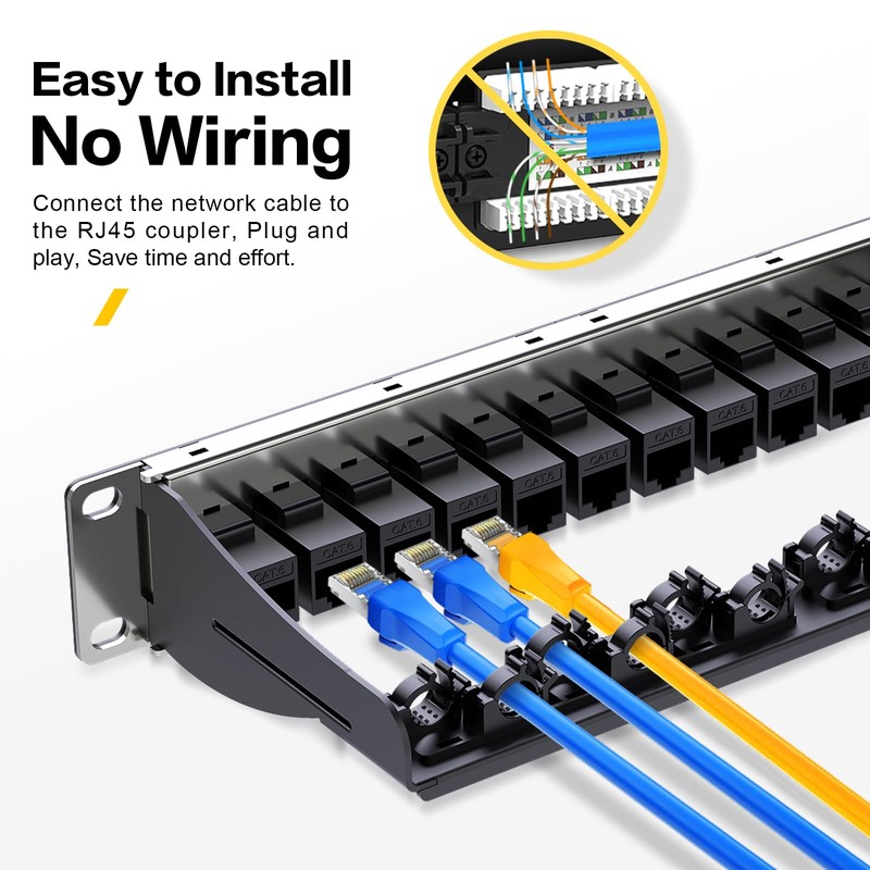 PBAEGAV Patch Panel 12 Port with 12 Pcs Cat6 Keystone