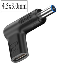 100W 4.5 X 3.0mm Barrel to USB C Adapter, PD 19.5V DC Adapter Type C to 4.5 x 3.0 mm Adapter made for HP Laptop Series