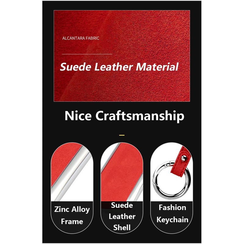 SANRILY Suede Leather Smart Key Fob Cover for Volvo XC90