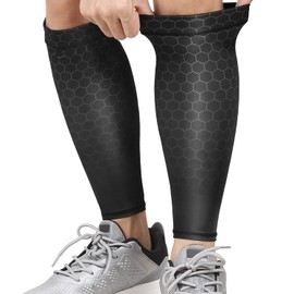 Eadali Calf Supporter, Shin Supporter, Cooling Sensitive Effect, Breathable, Quick Drying, High Elasticity, Neat Fit, UV Protection, Sunscreen, Shin, Compression Supporter, For Sports Activities, Black-02 Small