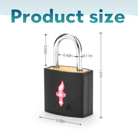 DWOYOW 8 Pack 11/12 in Wide TSA Approved Luggage Lock, Lock for Luggage,Lock for Suitcase Or Lock for Gun Case,TSA Suitcase Lock with Solid Brass with Color Shell 8/Black/Blue