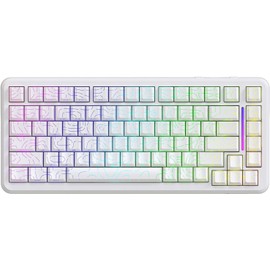 ATTACK SHARK X82 PRO HE Wireless Rapid Trigger RGB Mechanical Gaming Keyboard with Adjustable Actuation,2.4G/Wired/BT,8K Polling Rate,Hall Effect Magnetic Switch,5000mAh Battery for FPS(White Contour)