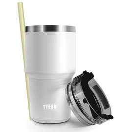 TYESO Tumbler with Straw, Water Bottle, Sports Bottle, Straw Bottle with Lid, Vacuum Insulated, 20.1 fl oz (600 ml), Vacuum Quenchure, Thermos, Exercise, Multicolor, Direct Drinking, Hot and Cold Insulation, Large Capacity, Wide Mouth, Portable, 3-Way Li