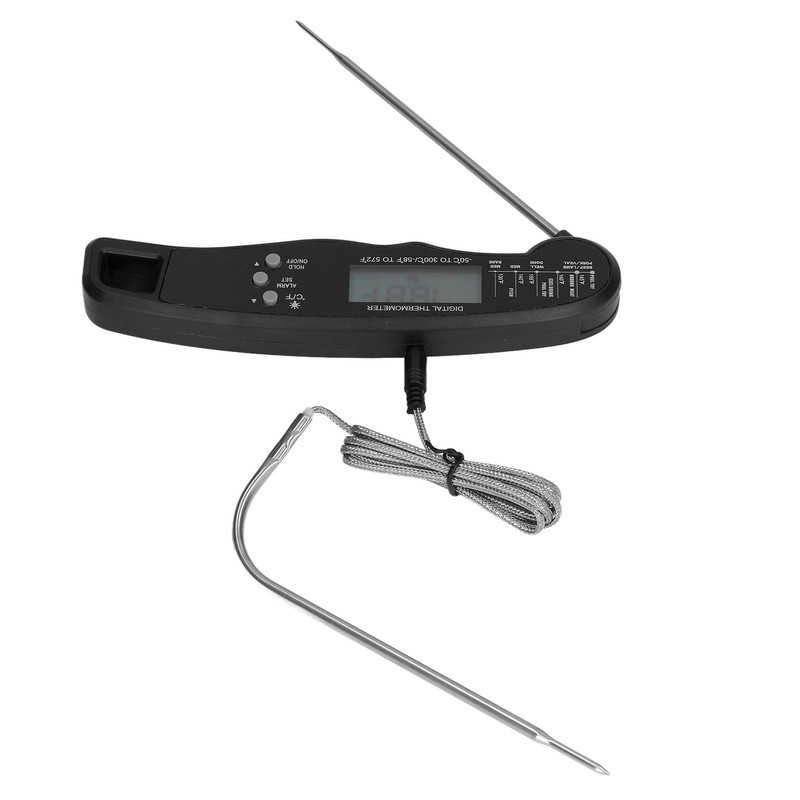 Barbecue Thermometer Double Probe Head LCD Display Easy to Store