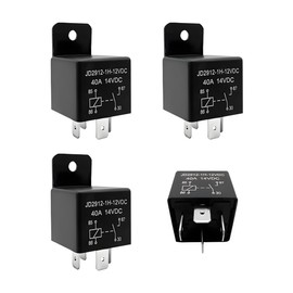 Gasedin 4 PCS Car Relays, Model JD2912-1H-12VDC 40A 14VDC Heavy Duty 4-Pin Relay, Switches and Starters Circuit Board Relay for Car, Truck, Motorcycle, Boat, Car Accessories