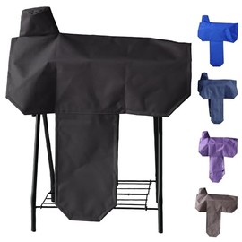 Waterproof Western Saddle Cover, Studry Protective Coverwith 6 Elastic Straps to Secure fit Each Corners and Fenders,One Size Fits Most Full-Size Western Saddle