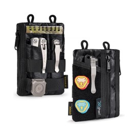 VIPERADE VE18 X-Pac Small EDC Bag, Small Tool Bag with 6 Pockets, EDC Tool Organiser Bag for Men, Small EDC Multitool Pockets Organiser Pocket Pouch with Velcro Area, Black, Soft