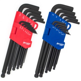InPower Allen Wrenches Set, 26pcs SAE and Metric Allen Key Set, Long Arm Ball End Hex Key Set Tools for Hex Head Socket Screws - 2 Sets