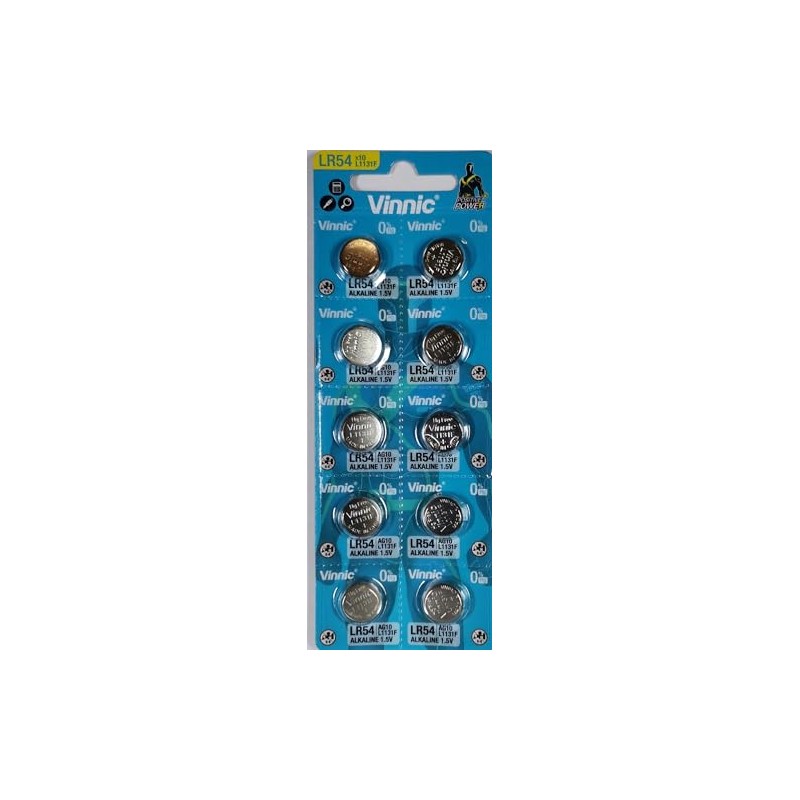 Vinnic L1131-C10-Ag10 Alkaline Manganese Button (Pack Of 10) Cells