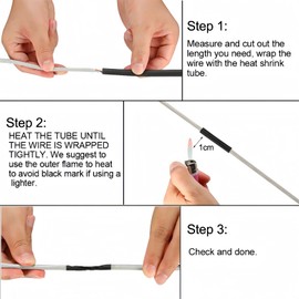 BOXONLY 80mm Dia 128mm Flat Width EVA Heat Shrink Tubing Insulation Sleeving,Shrinkable Tube Cable Sleeve 1m,Black,1PC