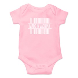 Made In Vachina - Funny Cute Novelty Infant Creeper, One-Piece Baby Bodysuit (Pink, 3 Months)