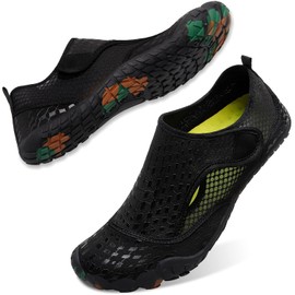 L-RUN Water Sports Shoes Quick-Dry Diving Swim Surf Barefoot Non-Slip for Men Women Black, 6 Women/4.5 Men