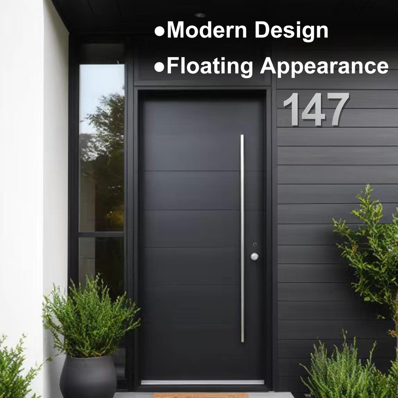 Brushed Modern House Number -6 Inch 152mm Height, Made of