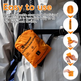 HIKEMAN Rain Cover for Backpacks Backpack Protection Waterproof Waterproof Backpack Rain Cover 20L-30L Rain Cover School Bag for Hiking, Camping, Cycling, Travel and School Bag (Black, L)