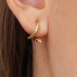 Snake Earrings for Women Silver Gold Snake Dangle Earrings Animal Front Back Stud Snake Hoop Earrings Punk Vintage Snake Jewelry Gifts