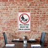 All Dogs Must Be On A Leash Sign For Business