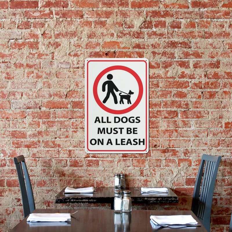 All Dogs Must Be On A Leash Sign For Business