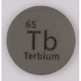 Terbium (Tb) 24.26mm Metal Disc with Acrylic Case for Collection or Experiments
