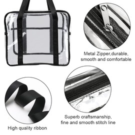 Clear Tote Bag, Surcotto Clear Toiletry Bag Transprent Waterproof Makeup Cosmetic Bag PVC Zipper Large Travel Bag Tote Bag Beach Bag for Men Women