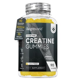 Creatine Gummies 3000mg for Men & Women - 90 Chewable Creatine Monohydrate Gummies (1 Month Supply) - Natural Lemon Flavoured Creatine - Pre Workout Gym Supplement (Not Creatine Monohydrate Tablets)