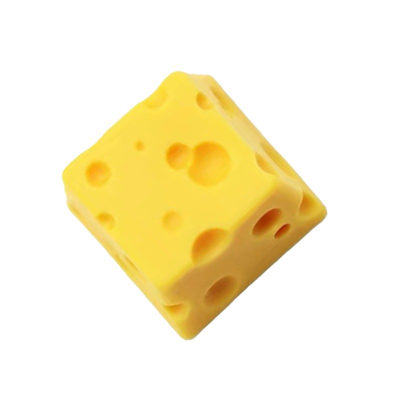 Resin Keycap Lovely Cheese Style Hand Painted Exquisite Details Durable