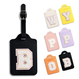 Anntry Luggage Tag, Suitcase Tag with Address Label, PU Leather Travel Suitcase Tags, Name Plate ID Label for Business Trip, Air Travel, Couples, Wedding, Travel Gift