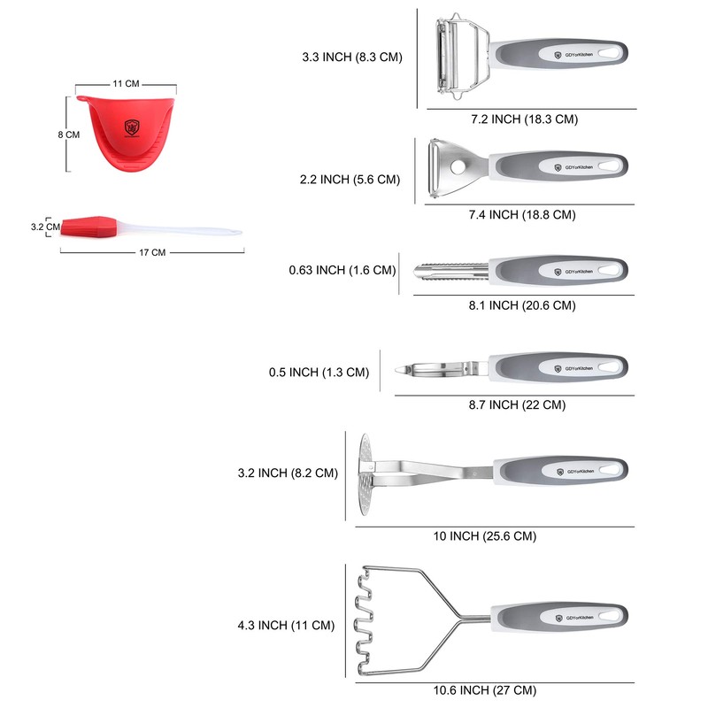 Stainless Steel Potato Masher & Peeler Set (6PCS Set -