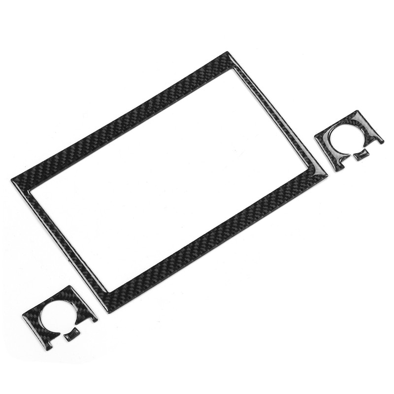 5pcs CD Radio Navigation Panel Trim Frame Carbon Fiber Sticker