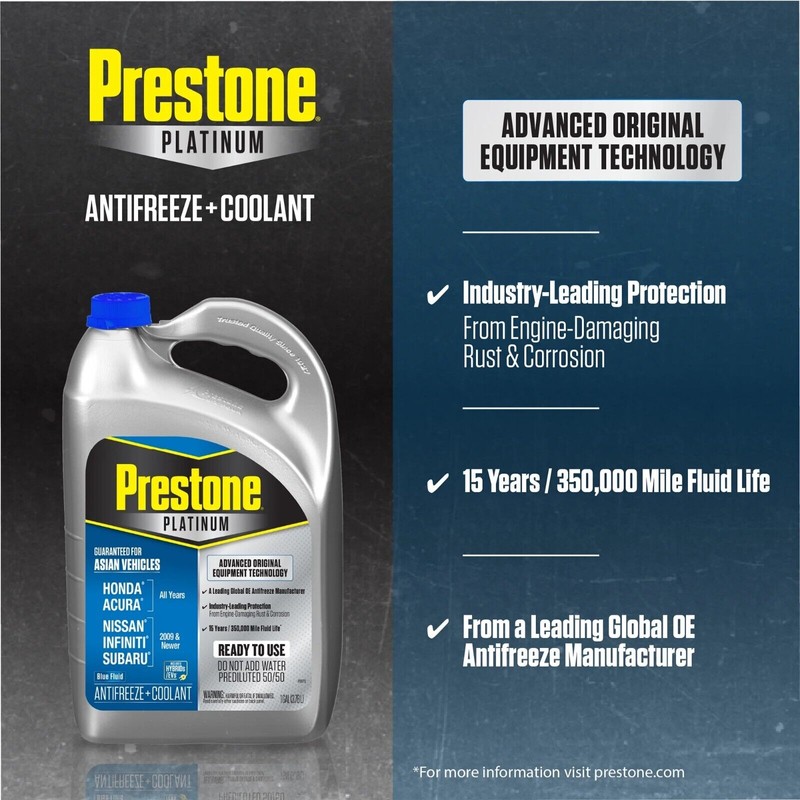 Prestone Platinum Asian Blue Antifreeze & Coolant Prediluted 50/50 1